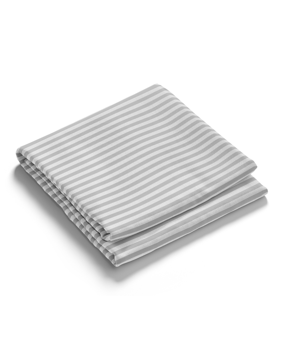 Monochrome Memoir 300TC Satin Stripe Bedsheet in Grey
