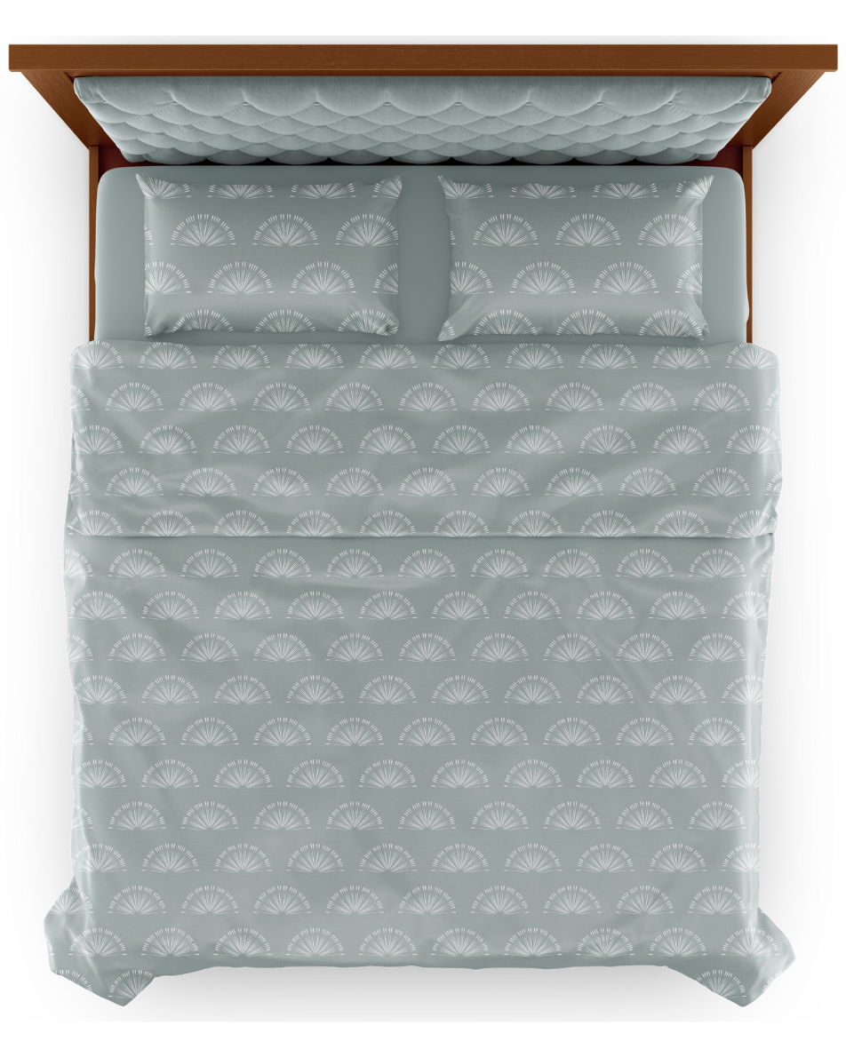 Solace 300TC Satin Cotton Bedsheet in Blue