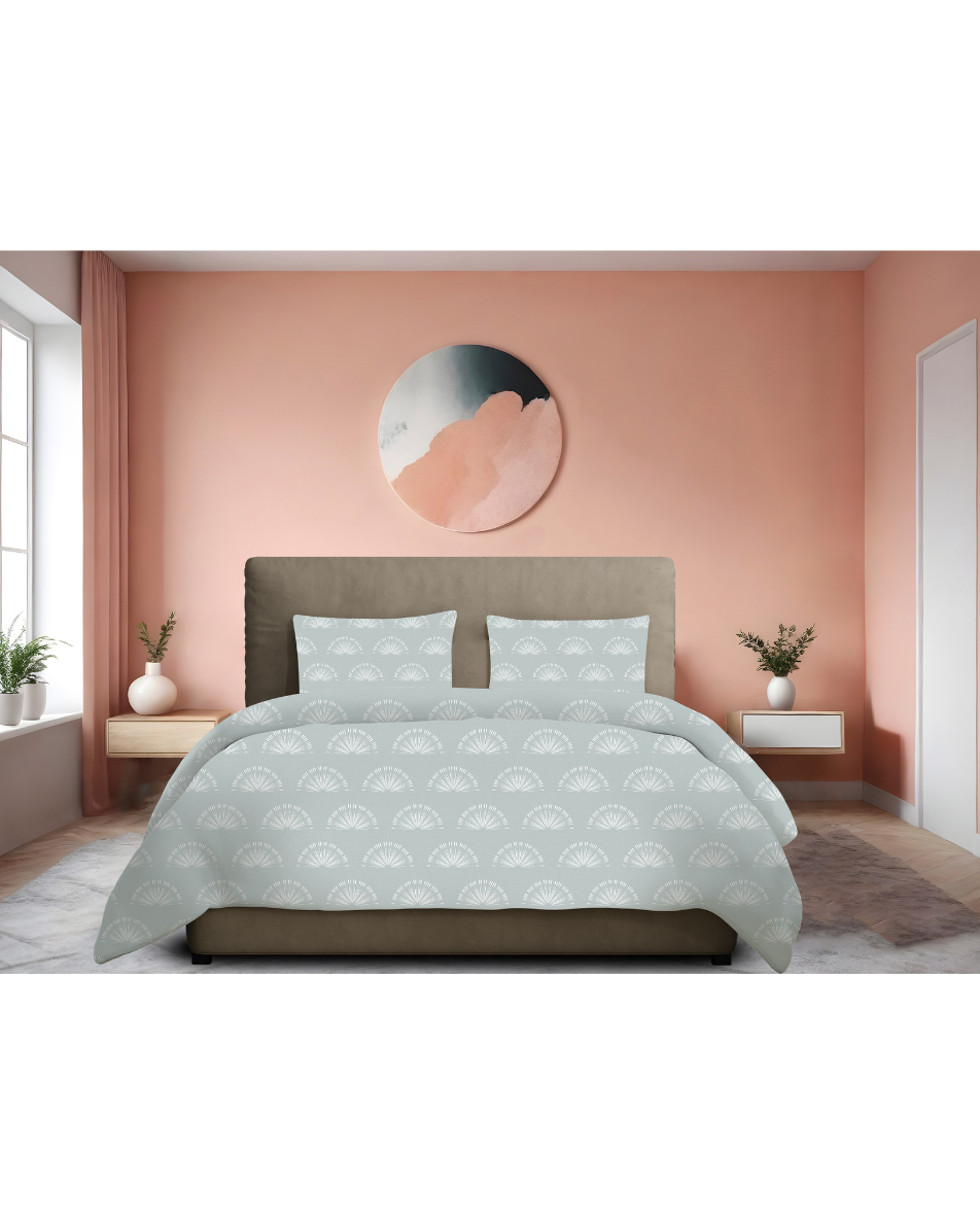 Solace 300TC Satin Cotton Bedsheet in Blue