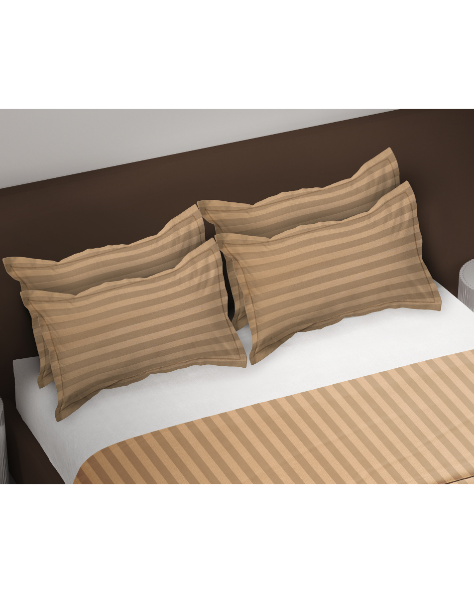 Earthen Edition 300TC Satin Stripe Bedsheet in Taupe