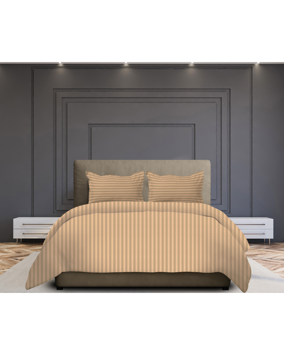 Earthen Edition 300TC Satin Stripe Bedsheet in Taupe