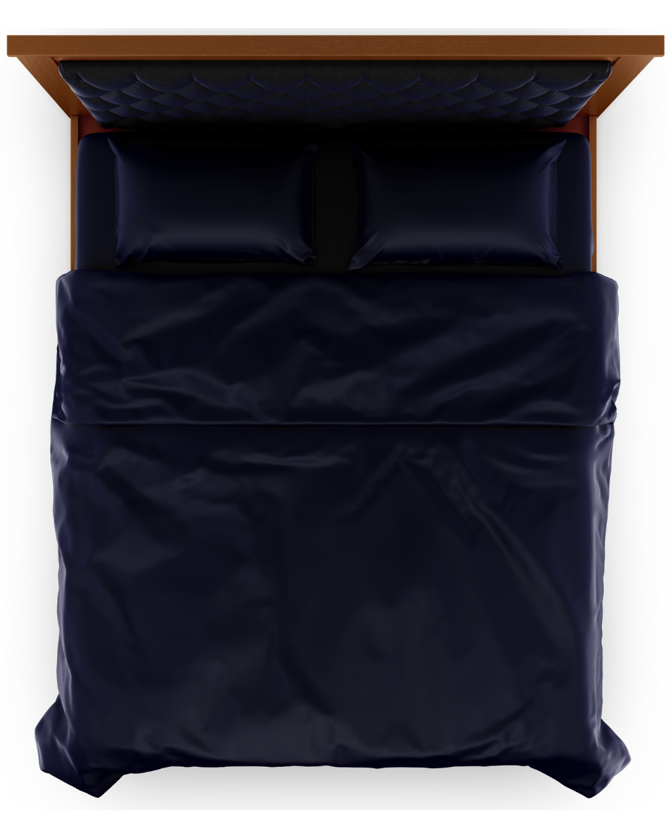 Cosmic Dream 300TC Satin Cotton Bedsheet in Navy Blue