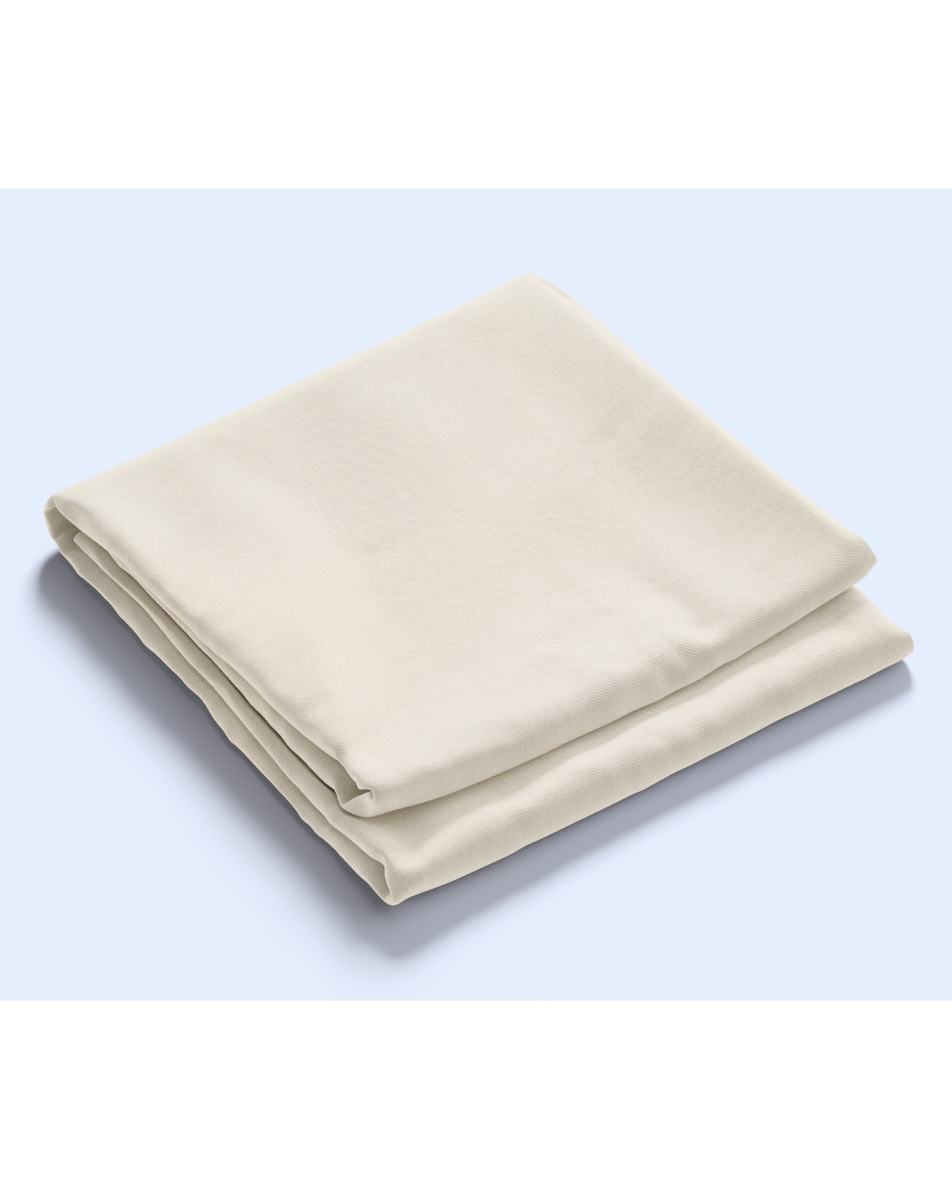 Pearl Frost 400TC Satin Cotton Bedsheet in Ivory White