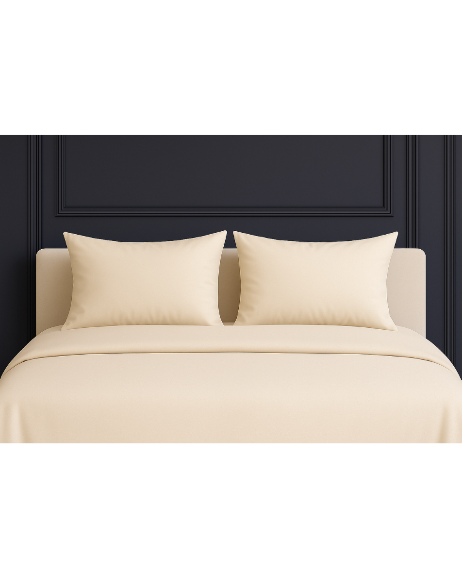 Pearl Frost 400TC Satin Cotton Bedsheet in Ivory White